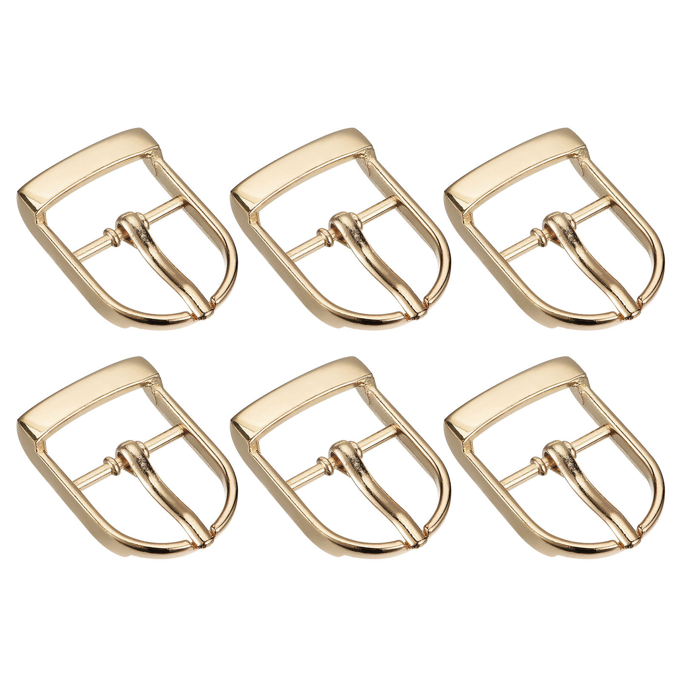 uxcell Uxcell 6Pcs 0.75" Single Prong Belt Buckle Oval Center Bar Buckles for Belts, Gold