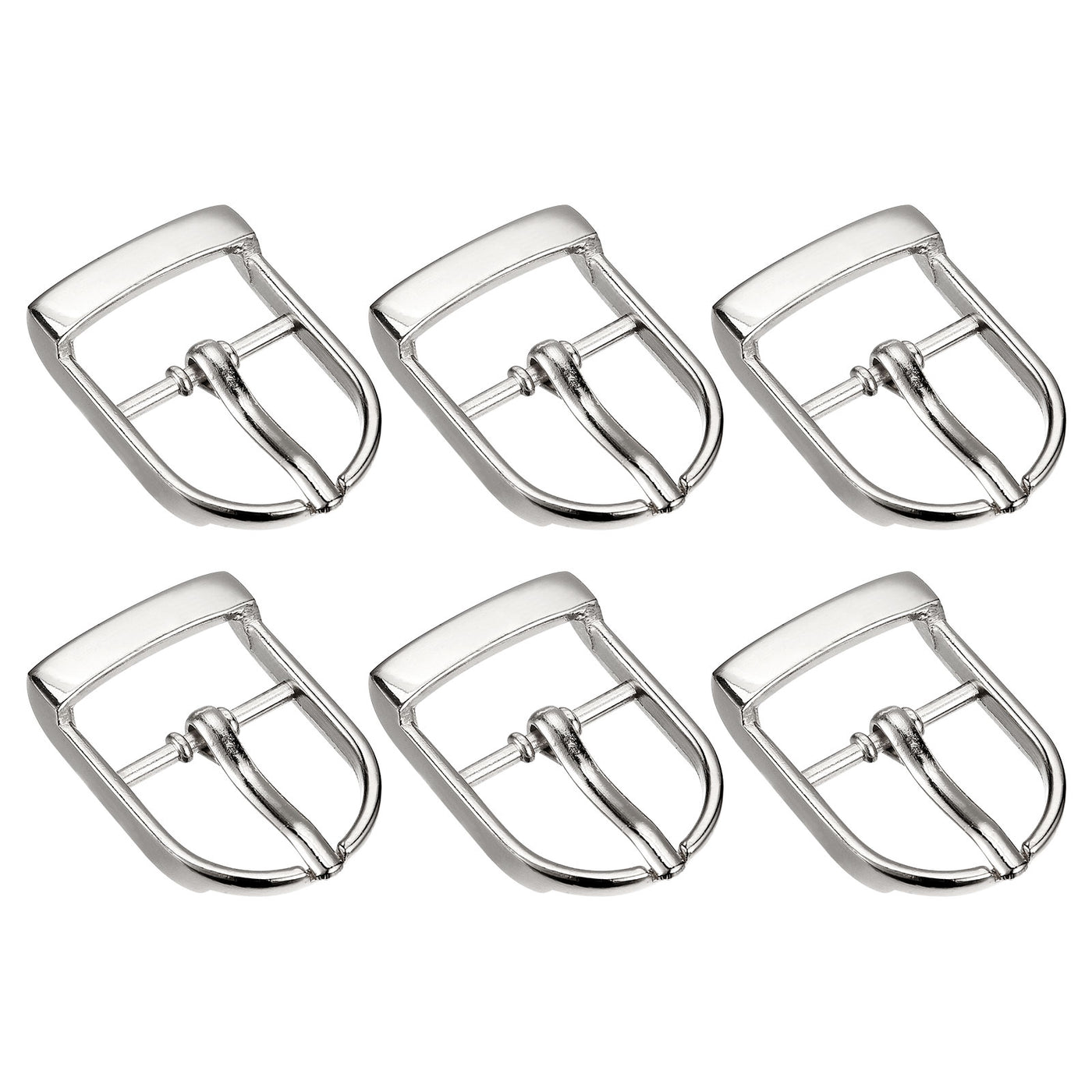 uxcell Uxcell 6Pcs 0.75" Single Prong Belt Buckle Oval Center Bar Buckles for Belts, Silver