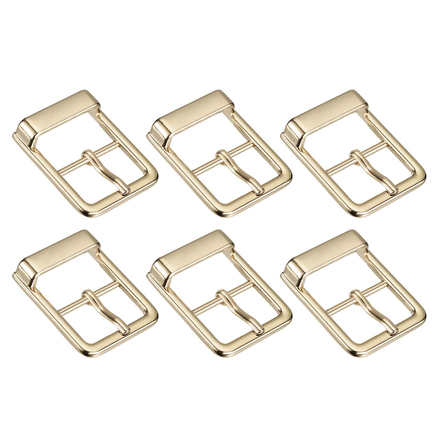 uxcell Uxcell 6Pcs 0.94" Single Prong Belt Buckle Square Center Bar Buckles for Belt, Gold
