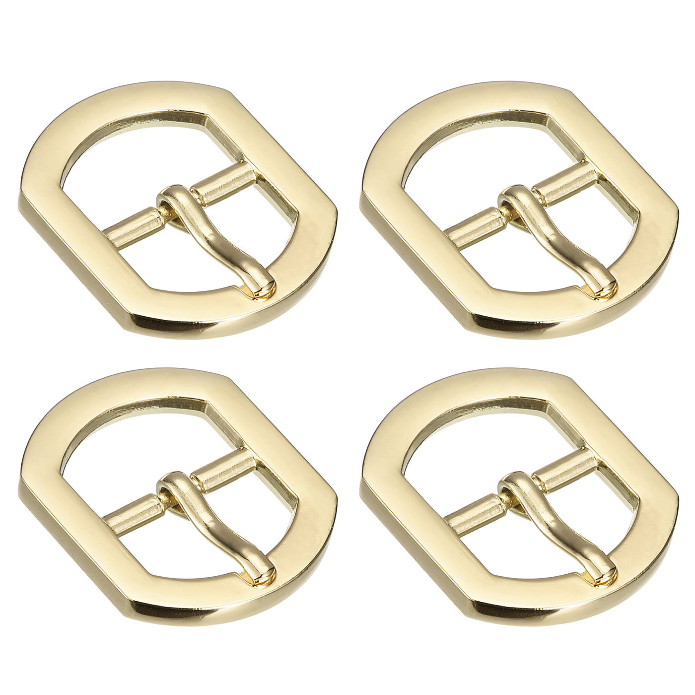 uxcell Uxcell 4Pcs 0.75" Single Prong Belt Buckle Square Center Bar Buckles for Belt, Gold