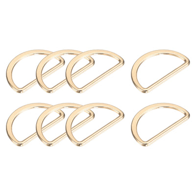 Harfington Uxcell Metal D-rings Buckle, 30pcs 25mm(0.98") 2mm Thick Welded D-Rings, Gold Tone
