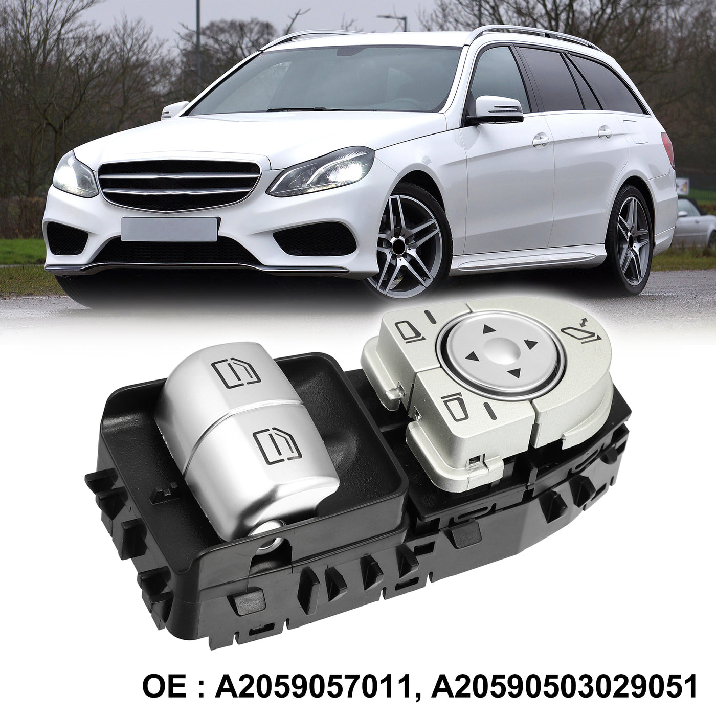 X AUTOHAUX Driver Side Power Window Switch Master A2059057011 A20590503029051 for Mercedes-Benz C300 C43 AMG C63 C63S AMG 2017-2020