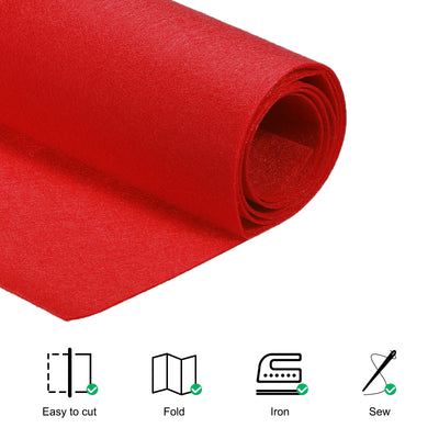 Harfington Acrylic Soft Felt Fabric Sheets Fiber Sheet Red 39x39 Inch 1mm Thick