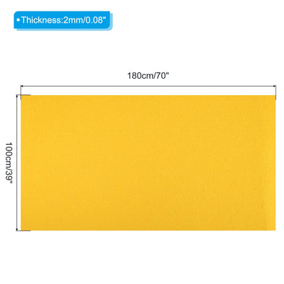 Harfington Acrylic Soft Felt Fabric Sheets Fiber Sheet Yellow 70x39 Inch 2mm Thick