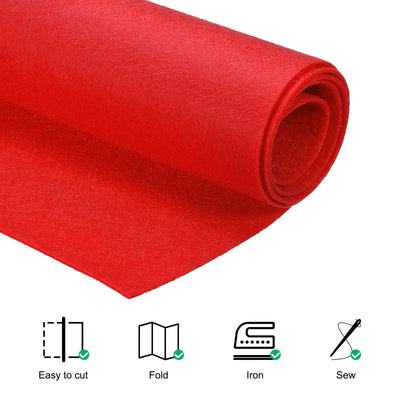 Harfington Acrylic Soft Felt Fabric Sheets Fiber Sheet Red 70x39 Inch 2mm Thick