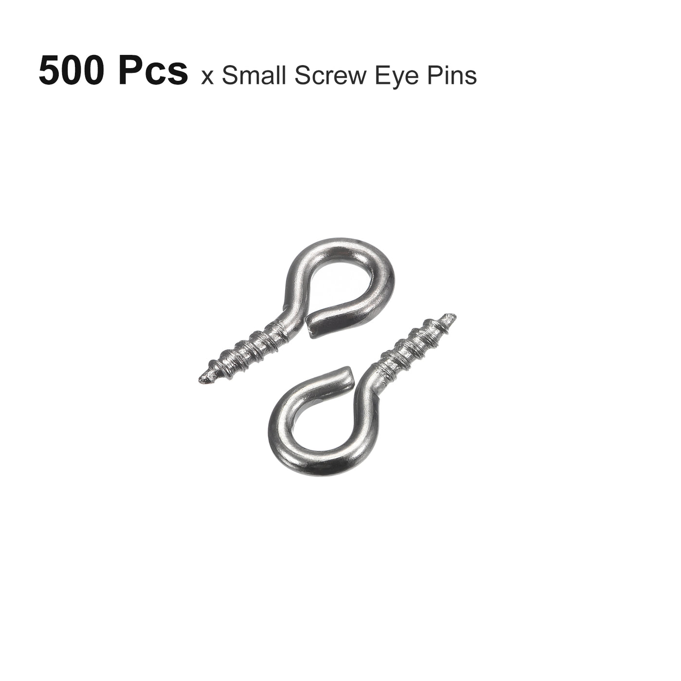 uxcell Uxcell 500Pcs Small Screw Eye Hooks Mini Eyelets Screws, 5x10x1.2mm, Dark Gray