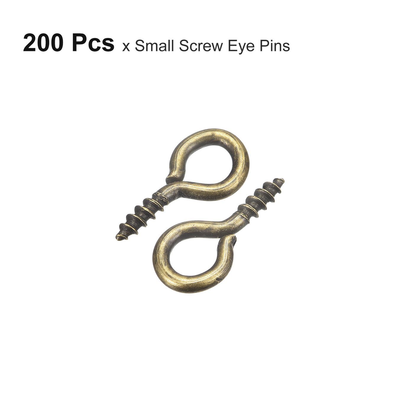 uxcell Uxcell 200Pcs Small Screw Eye Hooks Mini Eyelets Screws, 5.5x12x1.2mm, Bronze Tone
