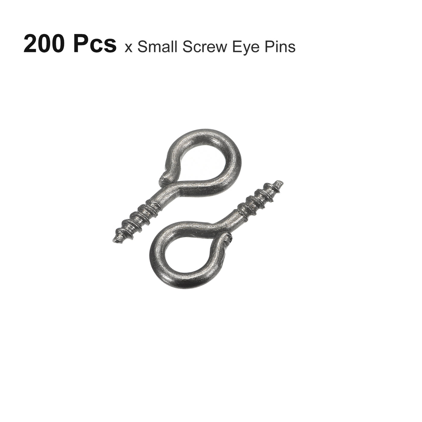 uxcell Uxcell 200Pcs Small Screw Eye Hooks Mini Eyelets Screws, 5.5x12x1.2mm, Dark Gray