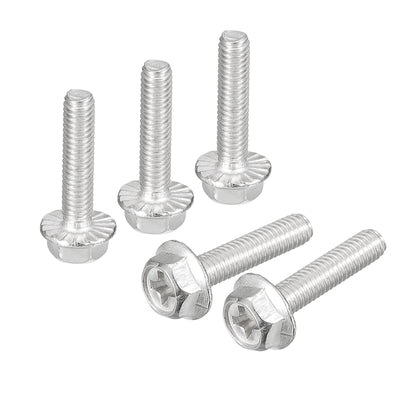 Harfington Uxcell M4x18mm Phillips Hex Head Flange Bolts, 10pcs 304 Stainless Steel Screws