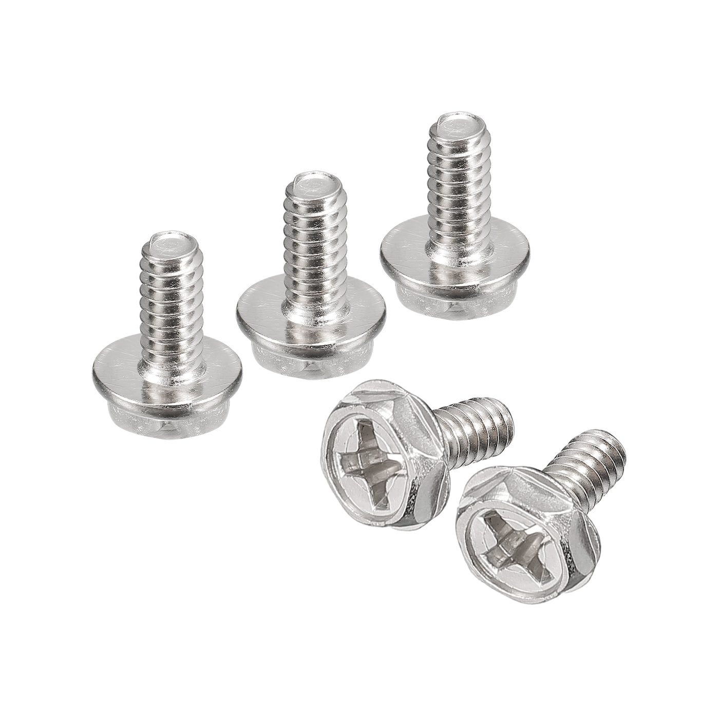 uxcell Uxcell Phillips Hex Head Flange Bolts 304 Stainless Steel Hexagon Phillips Flange Head Hex Bolts Machine Screws
