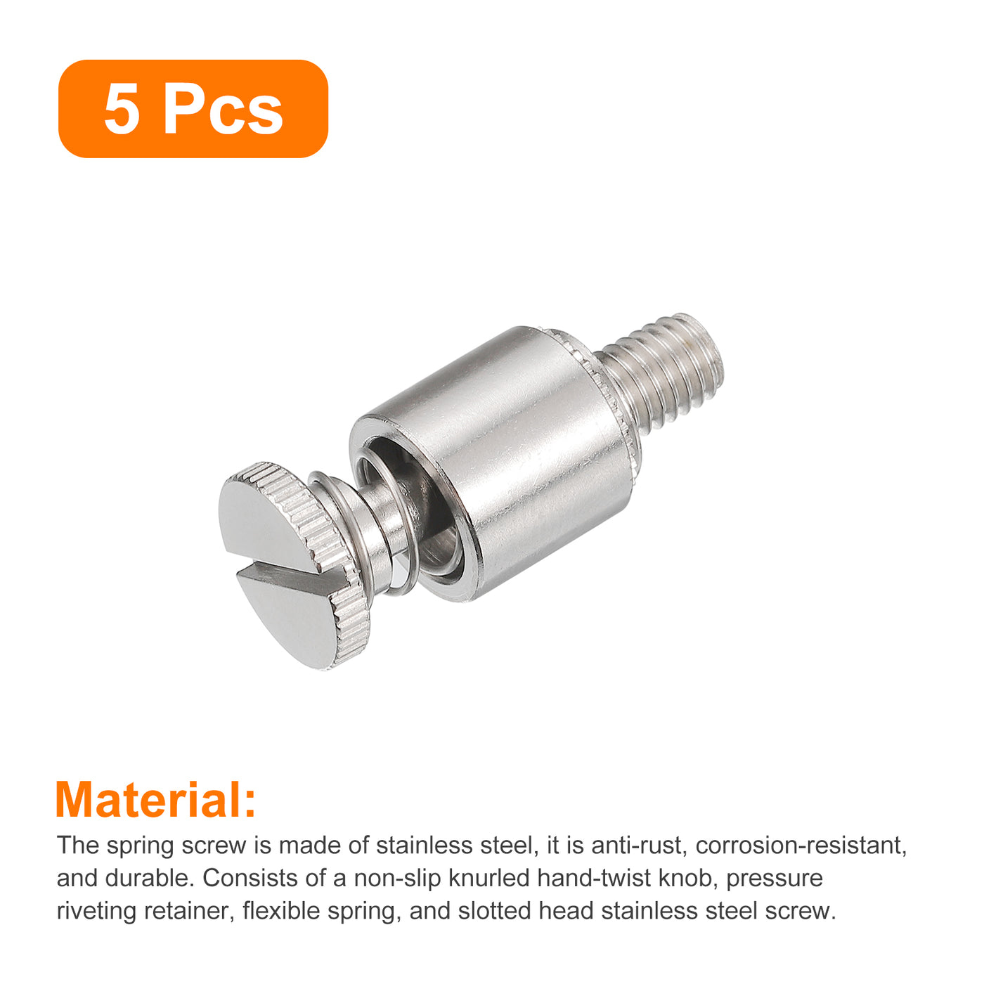 uxcell Uxcell Stainless Steel Panel Spring Screws, Knurled Head Spring Loaded Self-Clinching Screws Fasteners for PCB Board