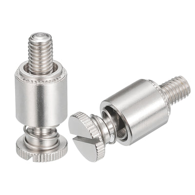 Harfington Uxcell Stainless Steel Panel Spring Screws, Knurled Head Spring Loaded Self-Clinching Screws Fasteners for PCB Board