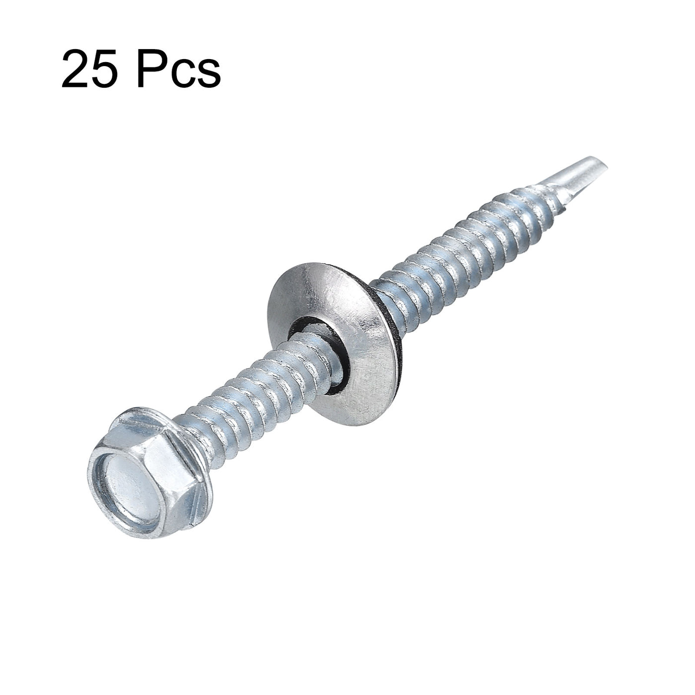 uxcell Uxcell #14 x 2-1/2" Self Drilling Screws, 25pcs Roofing Screws with EPDM Washer