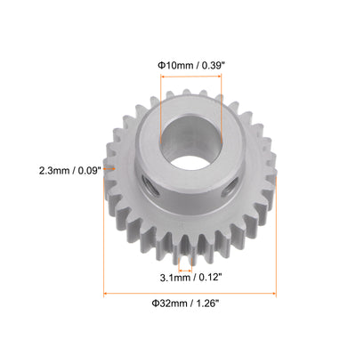 Harfington Step Spur Gear 10mm Inner Hole Pinion Gear 30T Mod 1 Aluminum Alloy Motor Gear