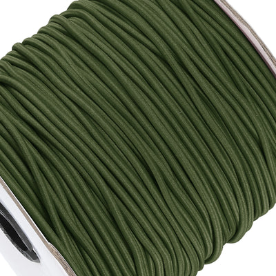 Harfington Elastic Cord Heavy Stretch String Rope 2.5mm 109 Yards for Crafting DIY Sewing Hook Straps Camping Tie Down Strap Army Green