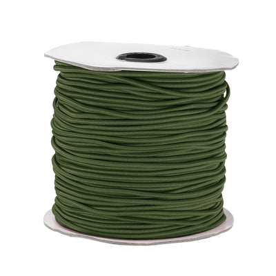 Harfington Elastic Cord Heavy Stretch String Rope 2.5mm 109 Yards for Crafting DIY Sewing Hook Straps Camping Tie Down Strap Army Green