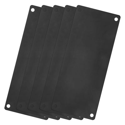 Harfington Uxcell 80x40mm Stainless Steel Blank Tags Engraving Blanks with 4 Hole, 5Pcs (Black)