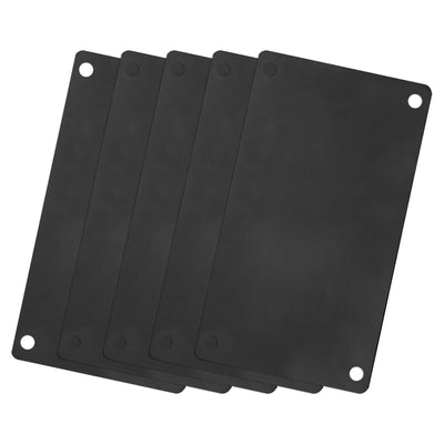Harfington Uxcell 60x40mm Stainless Steel Blank Tags Engraving Blanks with 4 Hole, 5Pcs (Black)