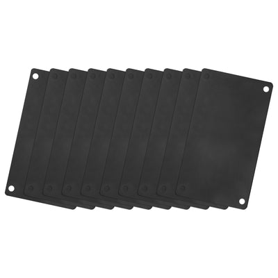Harfington Uxcell 60x40mm Stainless Steel Blank Tags Engraving Blanks with 4 Hole, 10Pcs (Black)