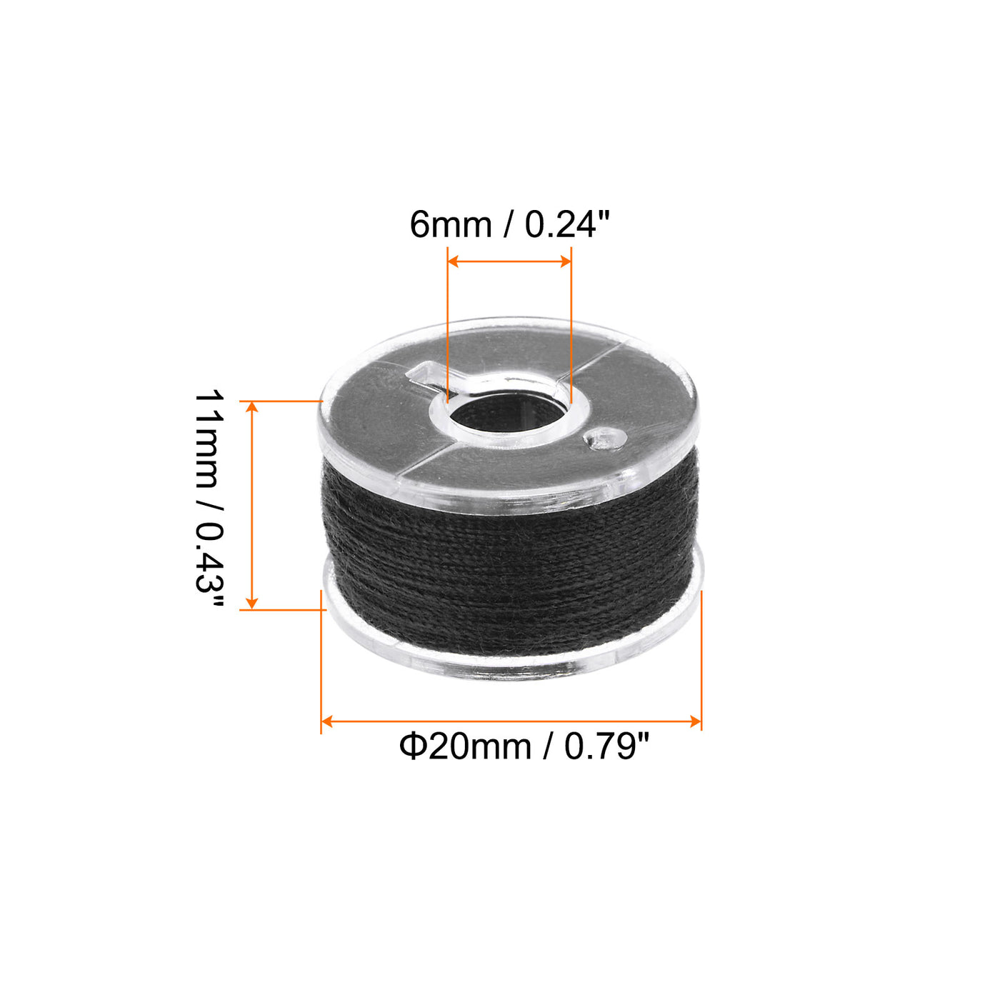 Harfington Prewound Sewing Bobbin Thread Set of 25pcs with Storage Plastic Case, Black