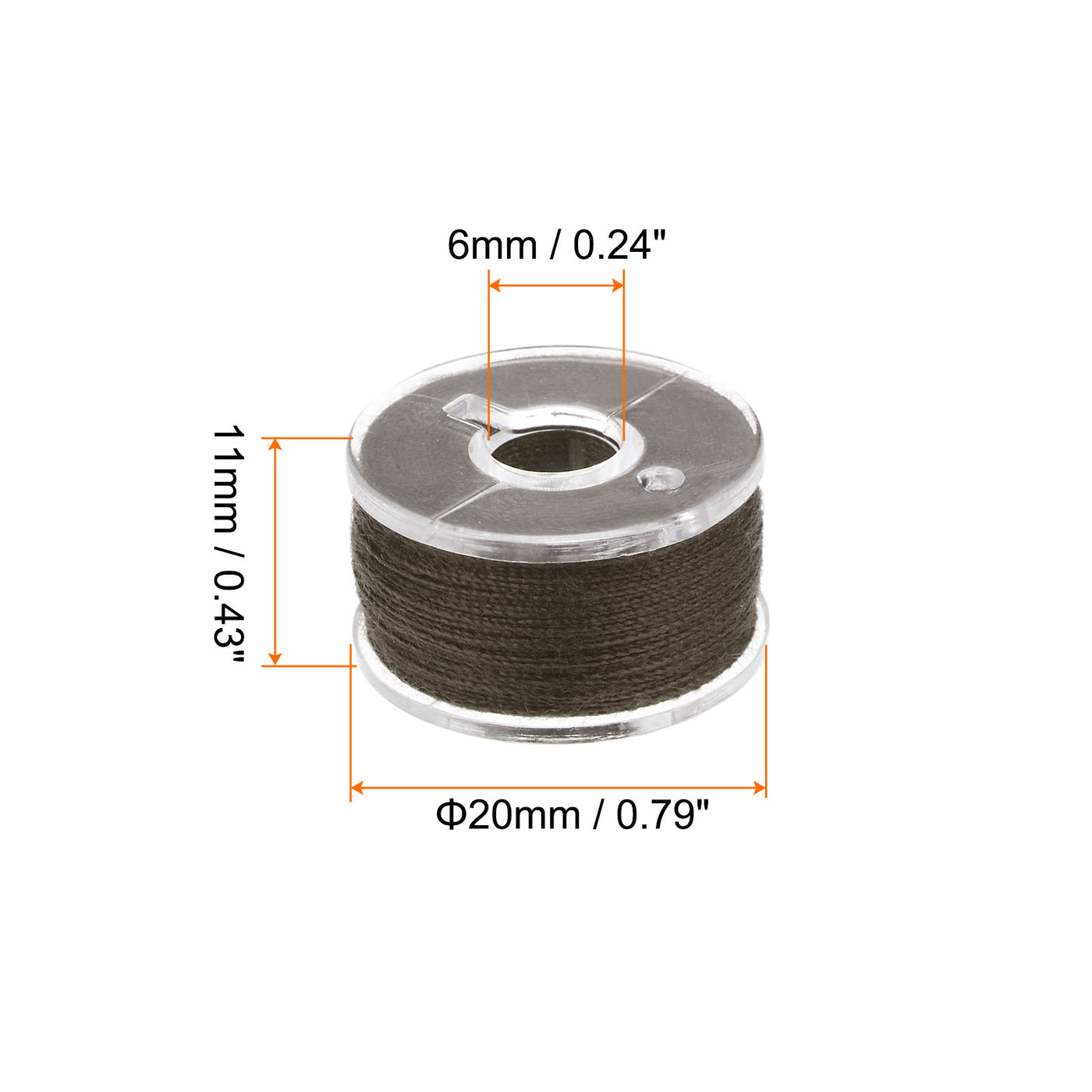 Harfington Prewound Sewing Bobbin Thread Set of 25pcs with Storage Plastic Case, Brown