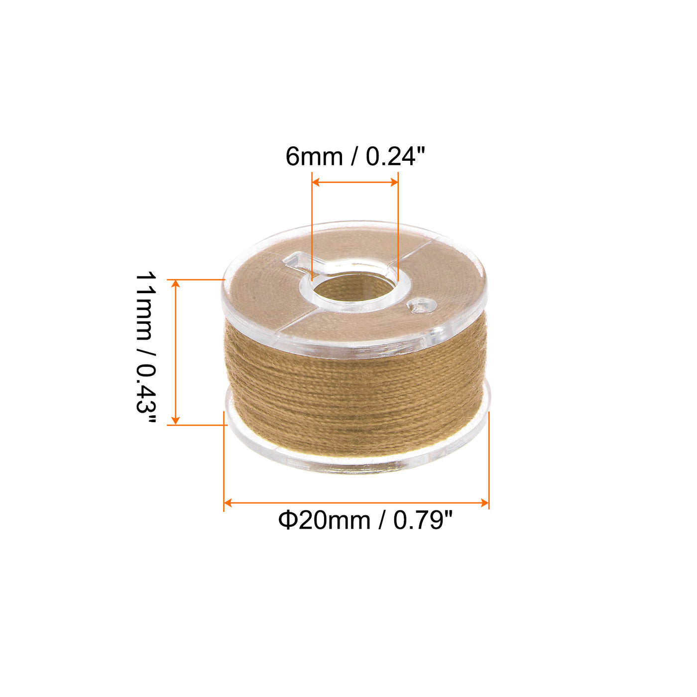 Harfington Prewound Sewing Bobbin Thread Set of 25pcs with Storage Plastic Case, Wood Brown