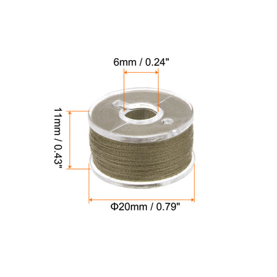 Harfington Prewound Sewing Bobbin Thread Set of 25pcs with Storage Plastic Case, Khaki