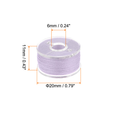 Harfington Prewound Sewing Bobbin Thread Set of 25pcs with Storage Plastic Case, Lavender