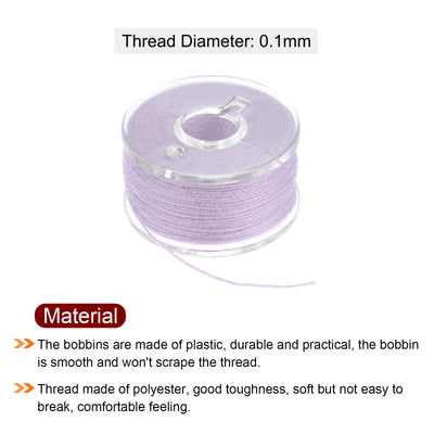 Harfington Prewound Sewing Bobbin Thread Set of 25pcs with Storage Plastic Case, Lavender