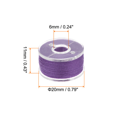 Harfington Prewound Sewing Bobbin Thread Set of 25pcs with Storage Plastic Case, Purple