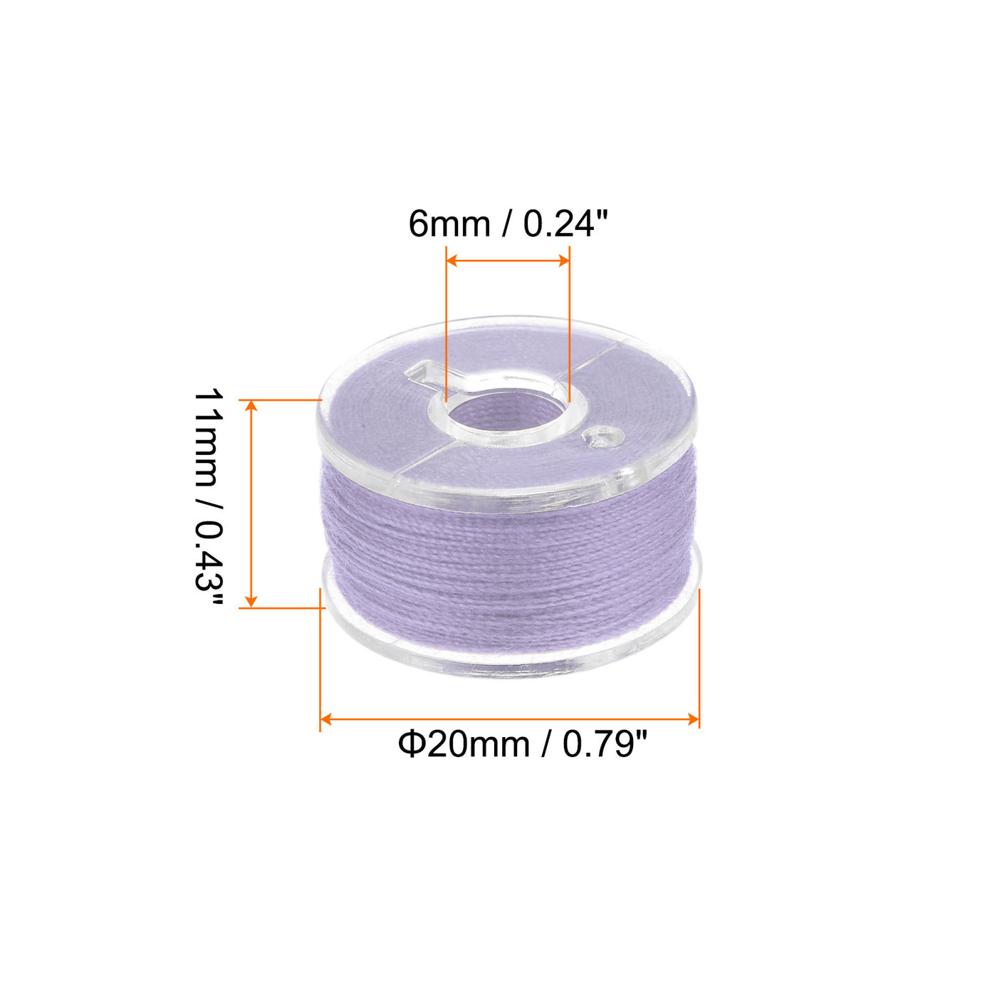 Harfington Prewound Sewing Bobbin Thread Set of 25pcs with Storage Case, Pastel Violet