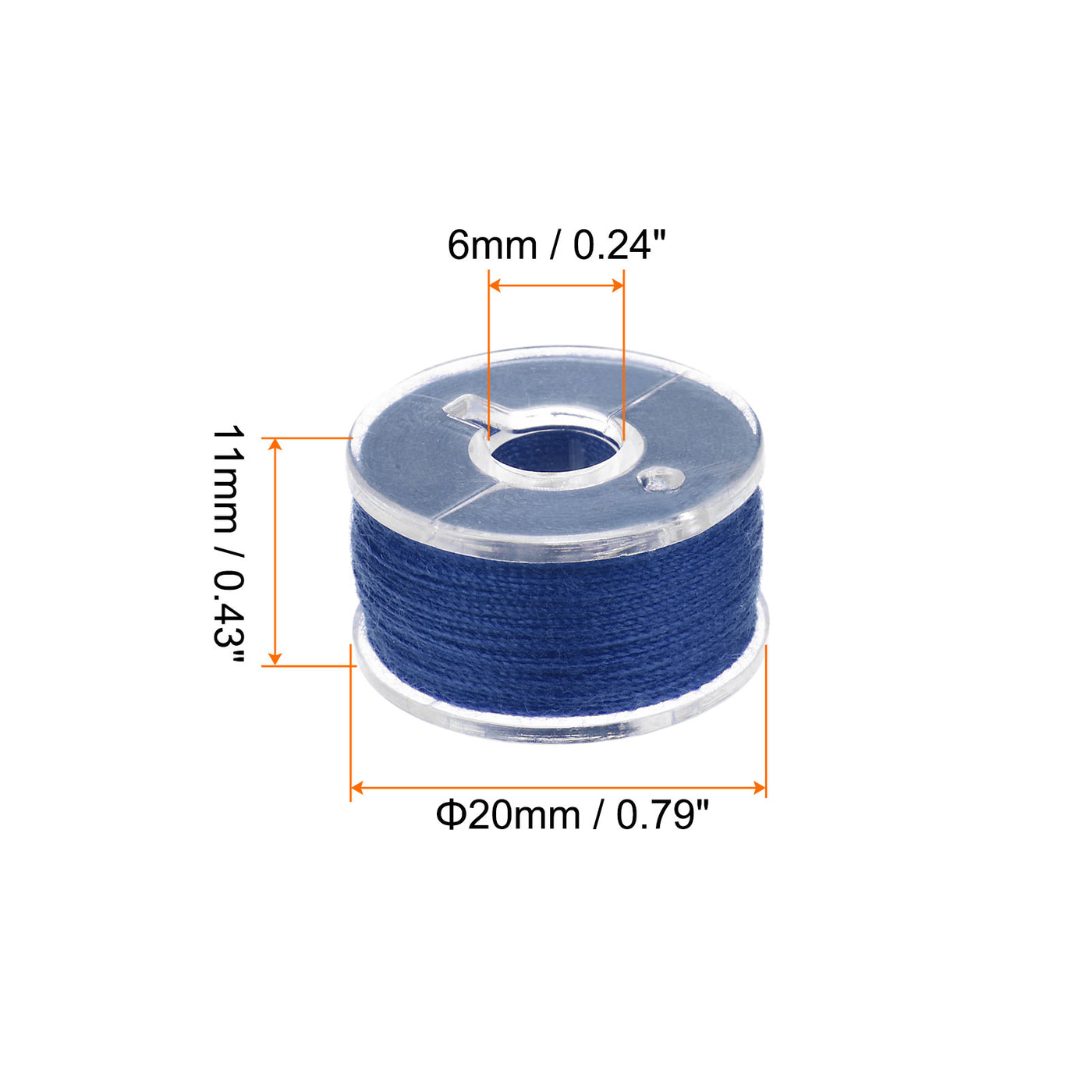 Harfington Prewound Sewing Bobbin Thread Set of 25pcs with Storage Plastic Case, Navy Blue