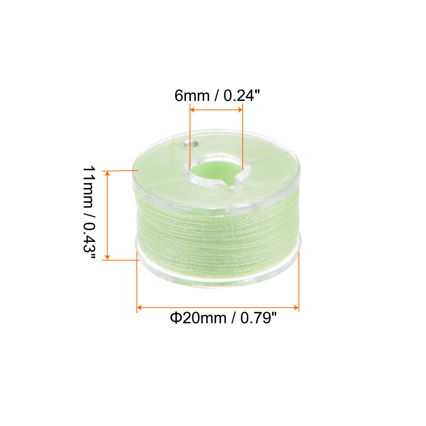 Harfington Prewound Sewing Bobbin Thread Set of 25pcs with Storage Case, Light Green