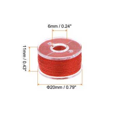 Harfington 2set Prewound Sewing Bobbin Thread Set with 25 Grids Storage Box, Red