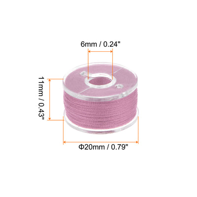 Harfington Prewound Sewing Bobbin Thread Set of 25pcs with Storage Case, Pink Purple
