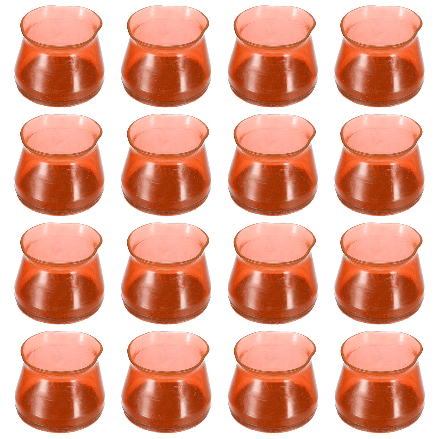 uxcell Uxcell Chair Leg Floor Protectors, 16Pcs 49mm/ 1.93" Silicone & Felt Chair Leg Cover Caps for Hardwood Floors (Clear Walnut)