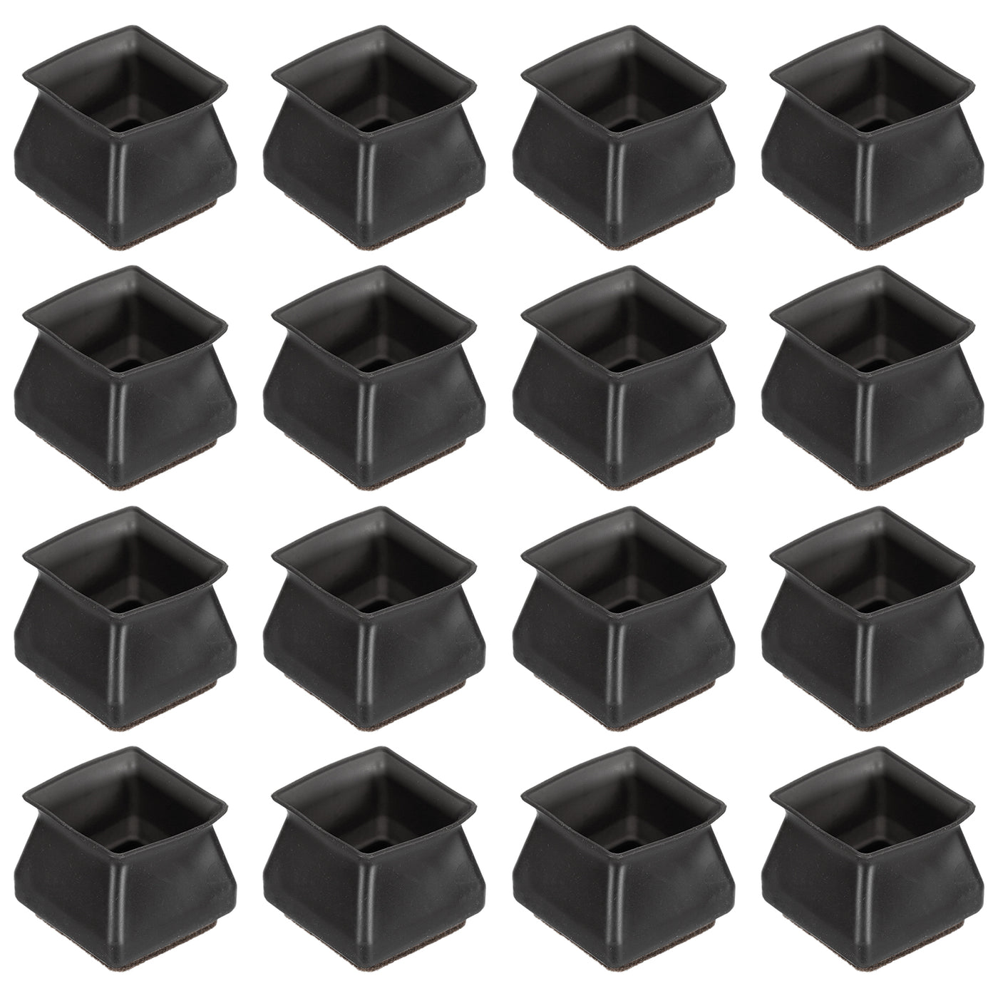uxcell Uxcell Chair Leg Floor Protectors, 16Pcs 40mm/ 1.57" Silicone & Felt Chair Leg Cover Caps for Hardwood Floors (Black)