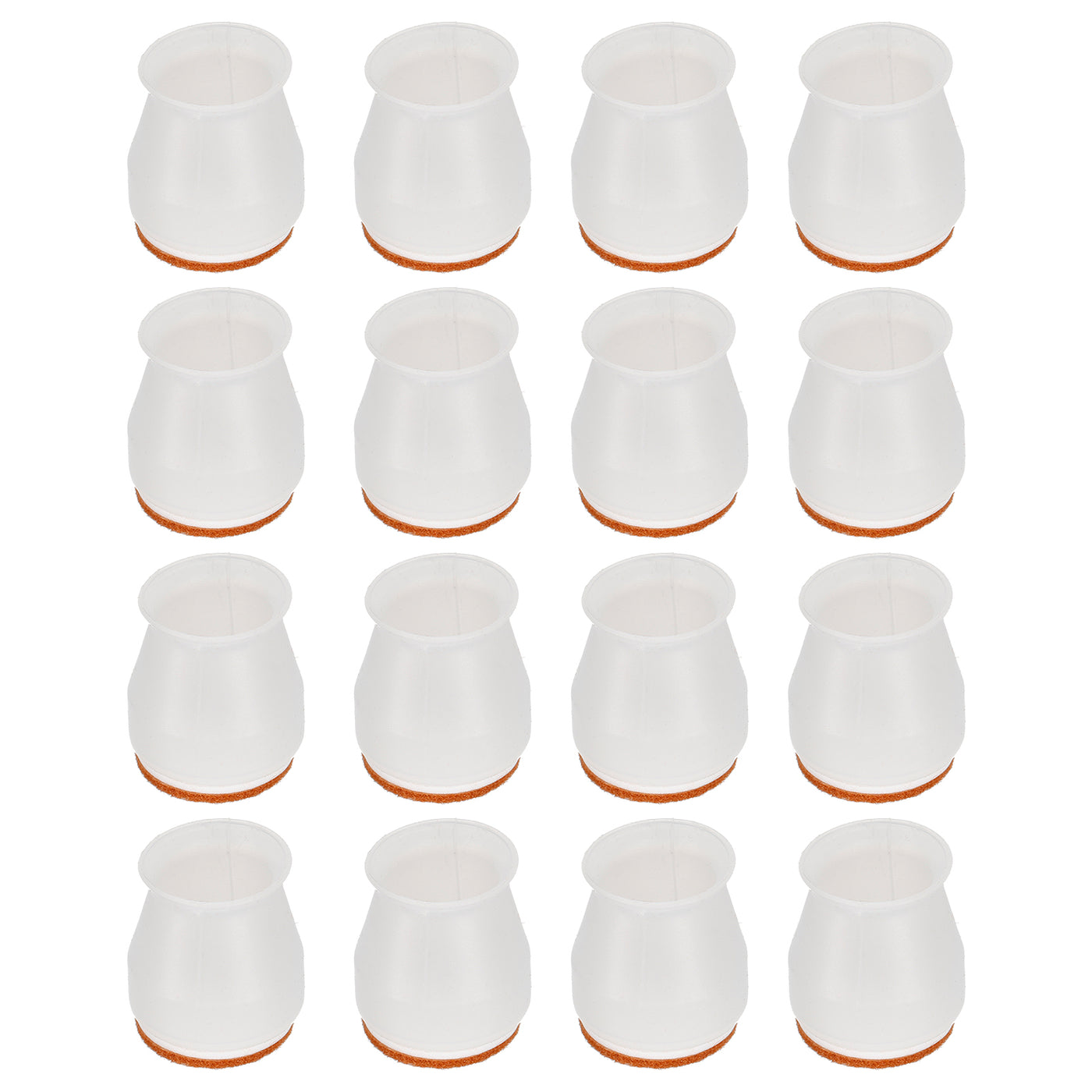 uxcell Uxcell Chair Leg Floor Protectors, 24Pcs 28mm/ 1.1" Silicone & Felt Chair Leg Cover Caps for Hardwood Floors (White)