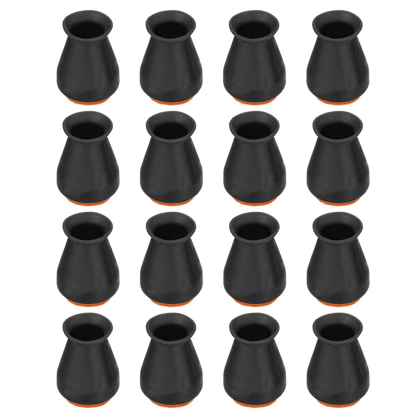 uxcell Uxcell Chair Leg Floor Protectors, 16Pcs 25mm/ 0.98" Silicone & Felt Chair Leg Cover Caps for Hardwood Floors (Black)