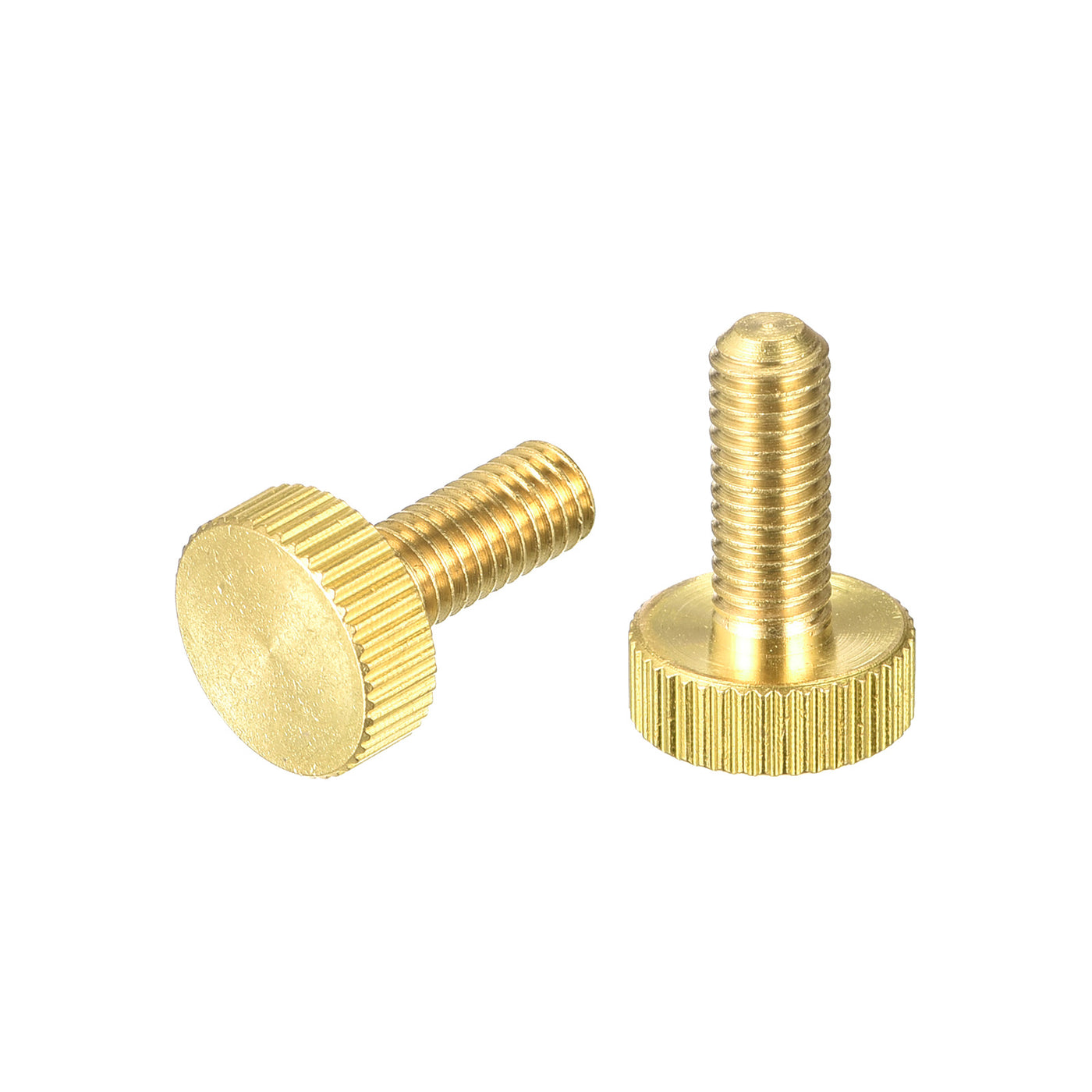 uxcell Uxcell Knurled Thumb Screws, M6x16mm Flat Brass Bolts Grip Knobs Fasteners for PC, Electronic, Mechanical 2Pcs