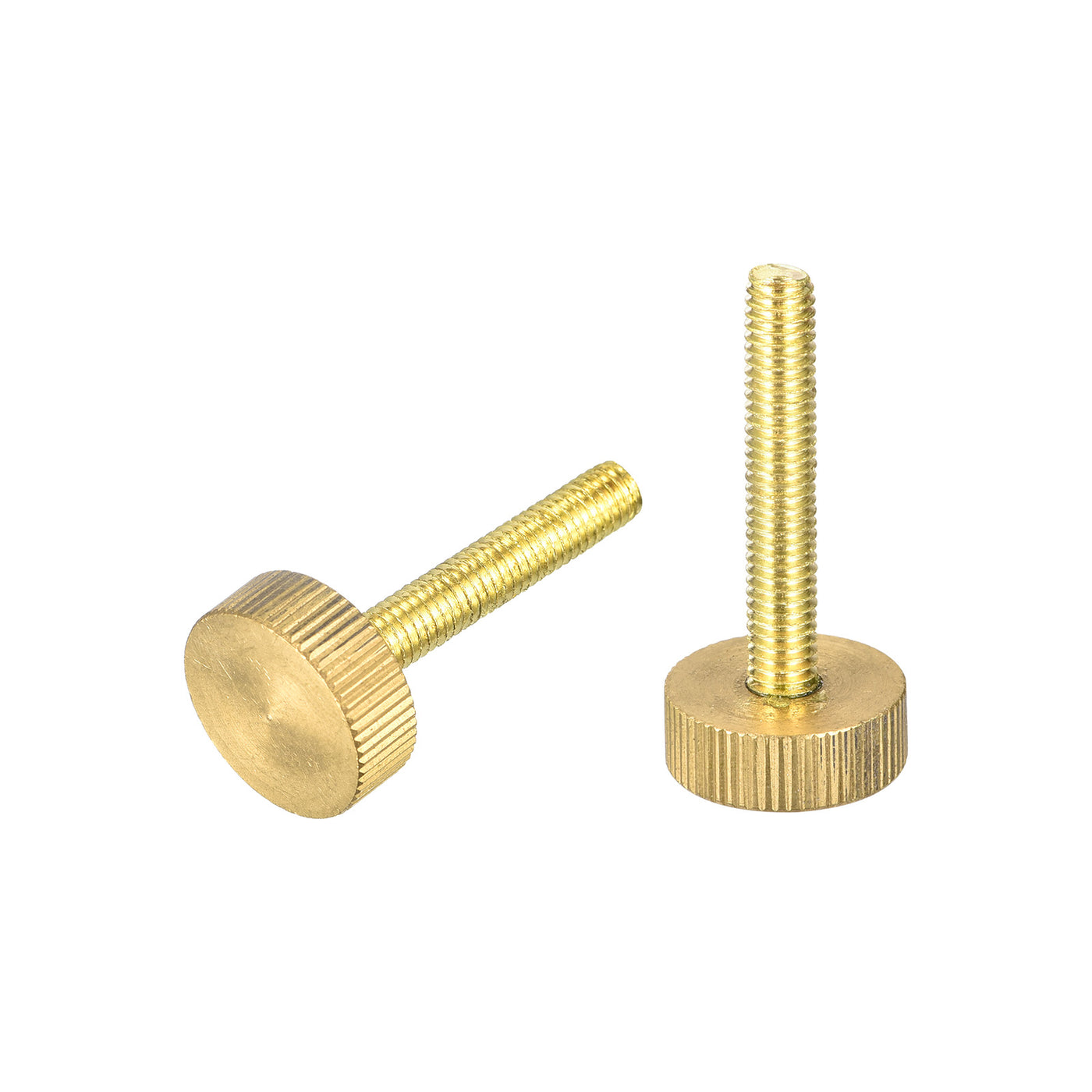 uxcell Uxcell Knurled Thumb Screws, M6x35mm Flat Brass Bolts Grip Knobs Fasteners for PC, Electronic, Mechanical 2Pcs