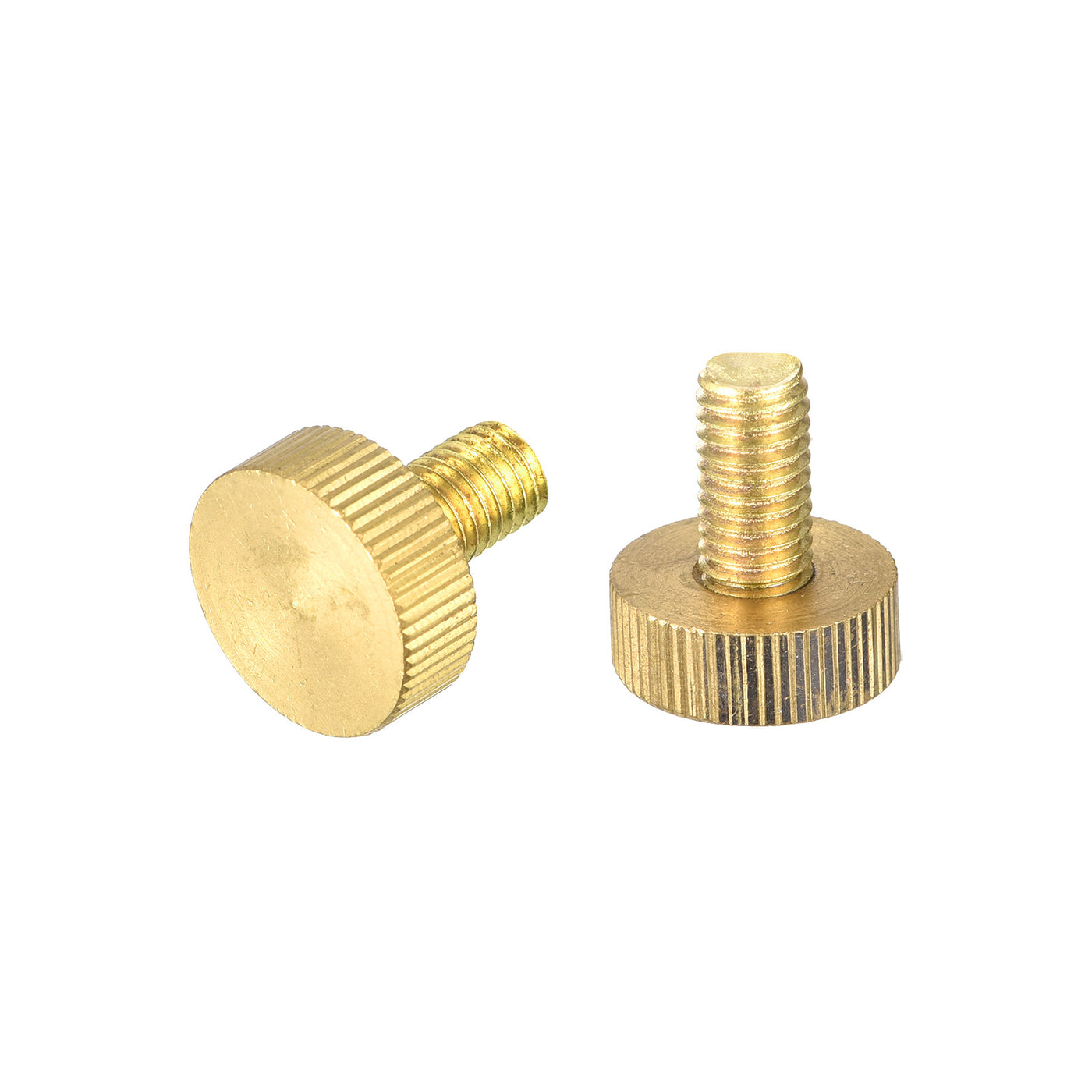 uxcell Uxcell Knurled Thumb Screws, M8x16mm Flat Brass Bolts Grip Knobs Fasteners for PC, Electronic, Mechanical 2Pcs