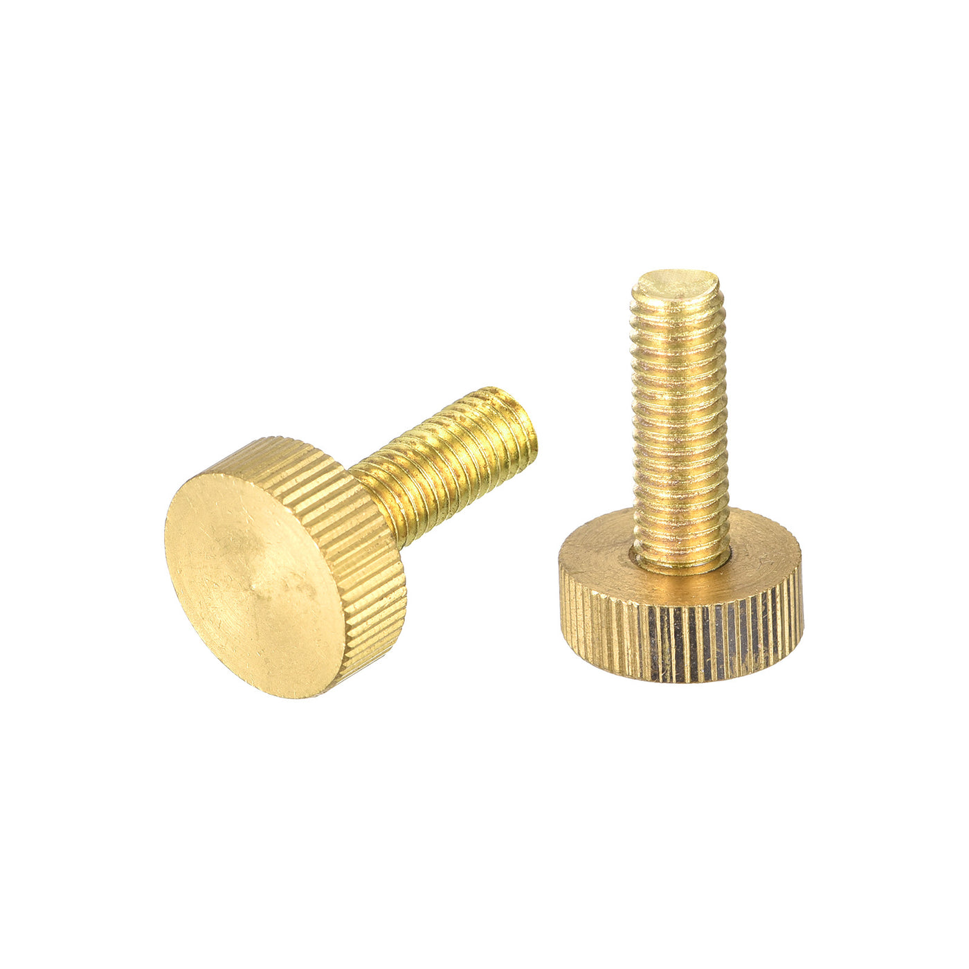 uxcell Uxcell Knurled Thumb Screws, M8x25mm Flat Brass Bolts Grip Knobs Fasteners for PC, Electronic, Mechanical 2Pcs