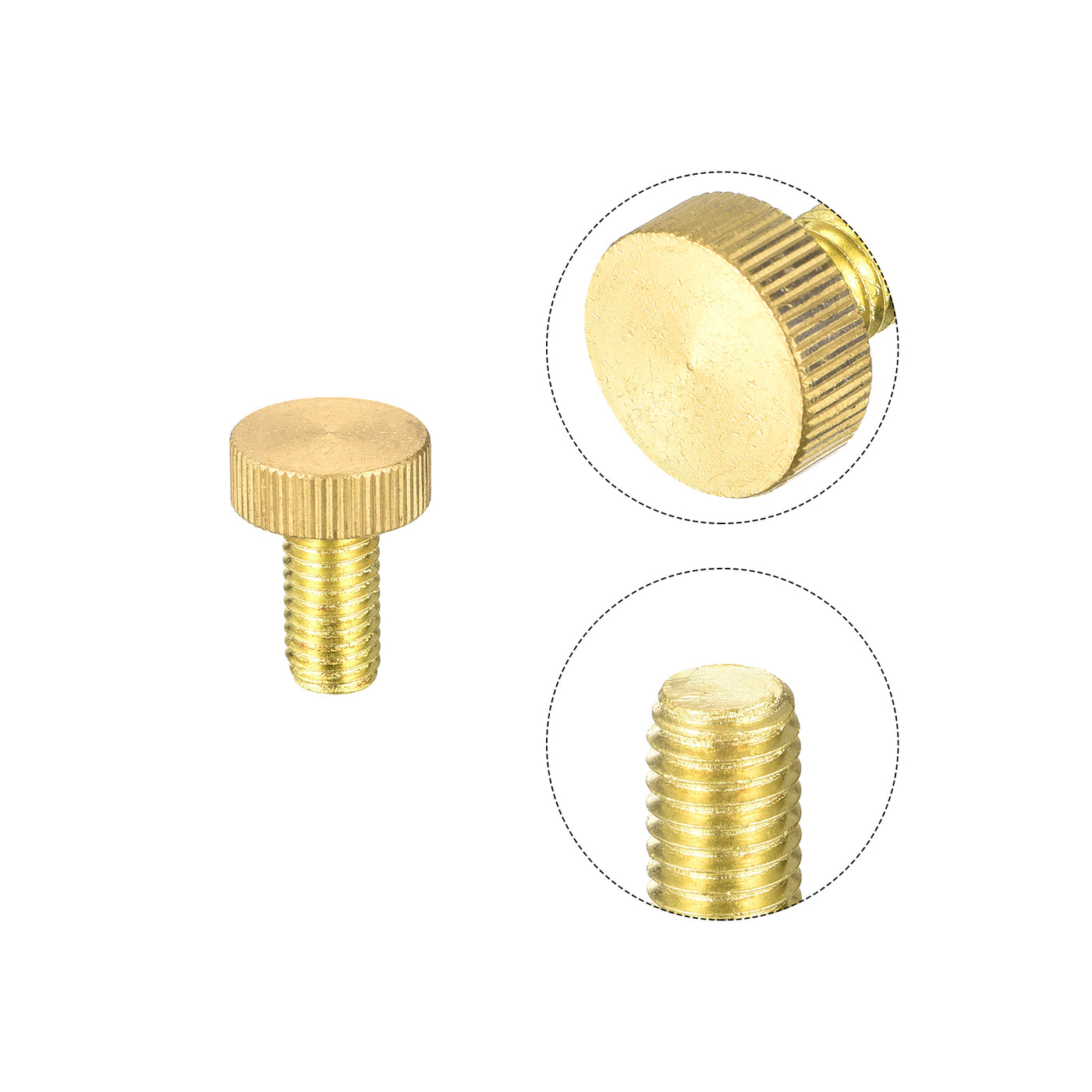 uxcell Uxcell Knurled Thumb Screws, M10x20mm Flat Brass Bolts Grip Knobs Fasteners for PC, Electronic, Mechanical 2Pcs