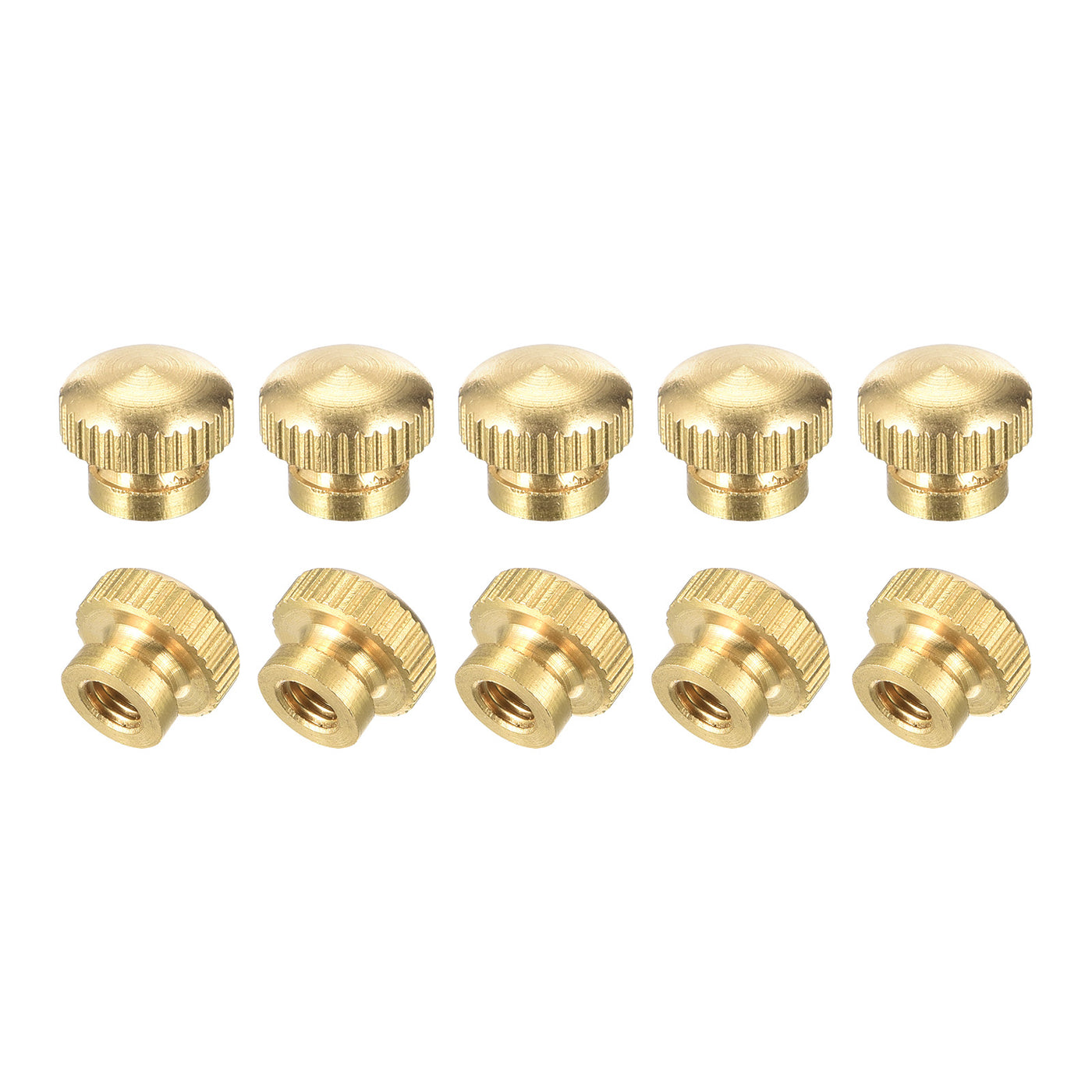 uxcell Uxcell Brass Knurled Thumb Nuts, M4x0.7mm Round Stepped Knobs Fasteners for 3D Printer, Electronic Equipment 24Pcs