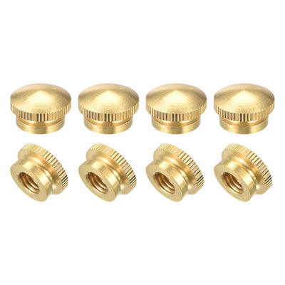 Harfington Uxcell Brass Knurled Thumb Nuts, M10x1.5mm Round Stepped Knobs Fasteners for 3D Printer, Electronic Equipment 8Pcs