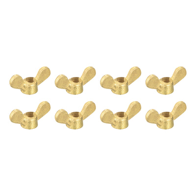 Harfington Uxcell Brass Wing Nuts, M4 Butterfly Nut Hand Twist Tighten Fasteners for Furniture, Machinery, Electronic Equipment, 8Pcs