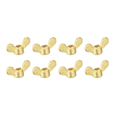 Harfington Uxcell Brass Wing Nuts, M5 Butterfly Nut Hand Twist Tighten Fasteners for Furniture, Machinery, Electronic Equipment, 8Pcs
