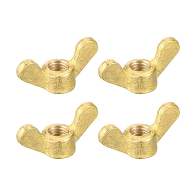 Harfington Uxcell Brass Wing Nuts, M8 Butterfly Nut Hand Twist Tighten Fasteners for Furniture, Machinery, Electronic Equipment, 4Pcs