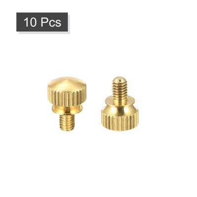 Harfington Uxcell 10Pcs Knurled Thumb Screws, M4x6mm Brass Shoulder Bolts Stepped Grip Knobs Fasteners for PC, Electronic, Mechanical